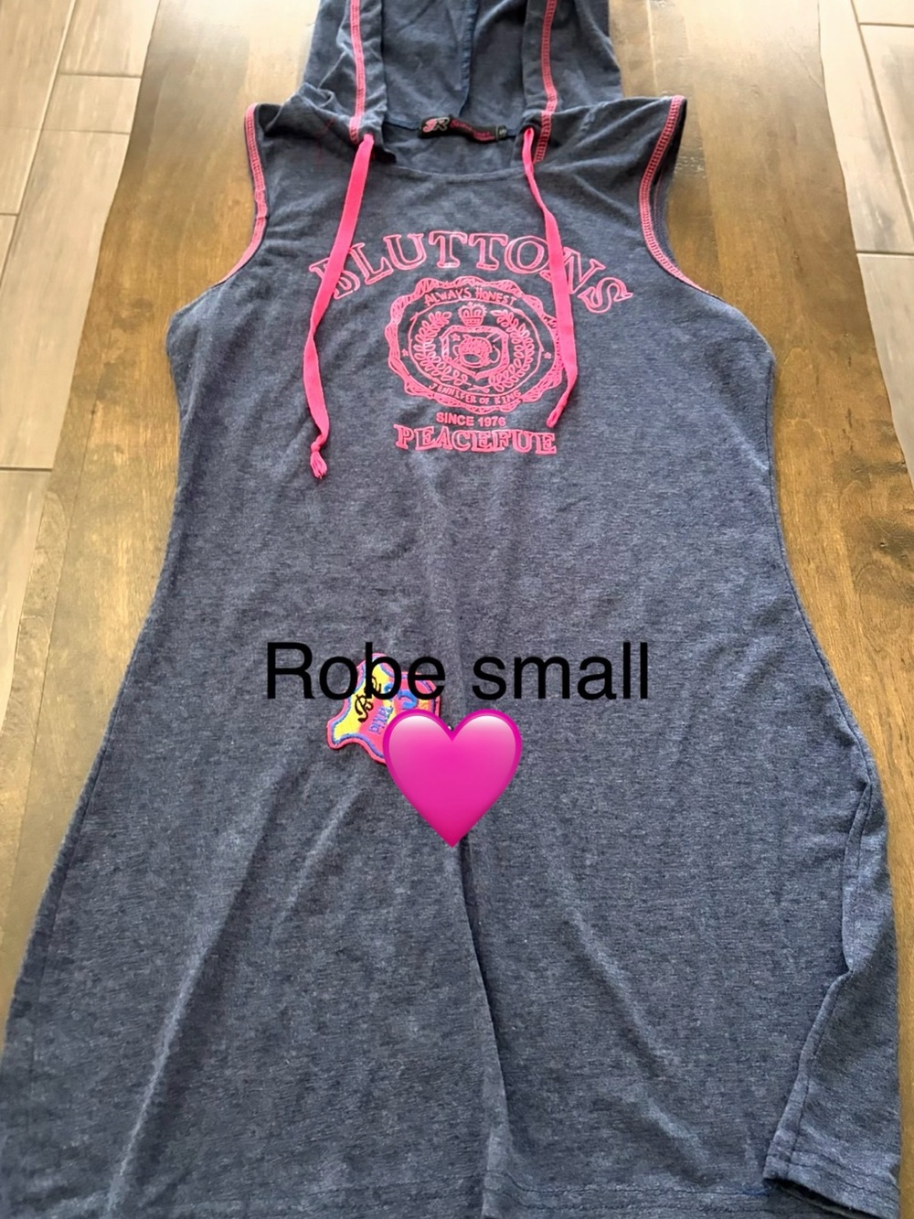 Women’s ' Navy Blue Hooded Tank Top with Pink Detail
